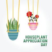 House Plant Appreciation Day Vector Illustration.