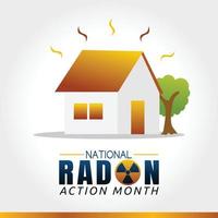 ilustración vectorial del mes nacional de acción del radón. adecuado para carteles y pancartas de tarjetas de felicitación.