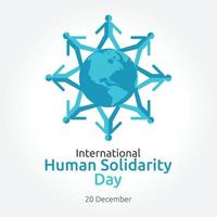 International Human Solidarity  Day Vector Design Illustration.