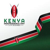 Ilustración de diseño vectorial del día de la independencia de Kenia. vector