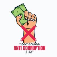 ilustración vectorial del día internacional contra la corrupción. adecuado para carteles y pancartas de tarjetas de felicitación. vector