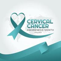January is Cervical Cancer Awareness Month Vector Illustration. Suitable for greeting card poster and banner.
