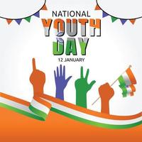 ilustración vectorial del día nacional de la juventud india.