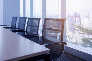 Blue background of Business conference room or meeting room photo