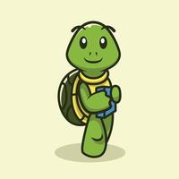 Cute turtle mascot vector illustration