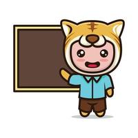 Cute mascot tiger education and school related design vector