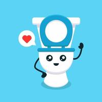 Cute toilet mascot vector