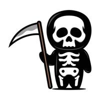 Cute little skeleton mascot design with halloween costume vector