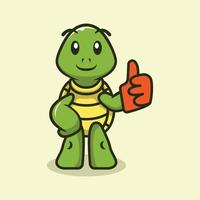 Cute turtle mascot vector illustration