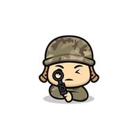 Cute soldier army vector