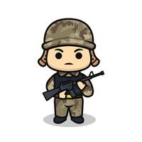 Cute soldier army vector