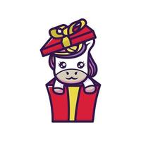 Cute little unicorn mascot design vector