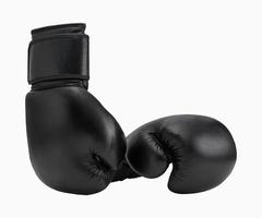 black boxing gloves isolated on white background. sportswear photo