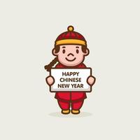 Chinese kids new year vector