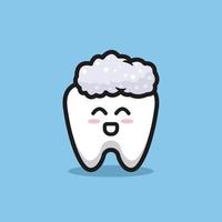 Cute tooth mascot design vector