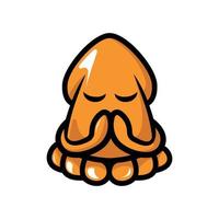 Cute Emoji Squid vector