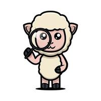 Cute sheep mascot vector