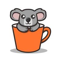 lindo koala mascota ilustración vectorial vector