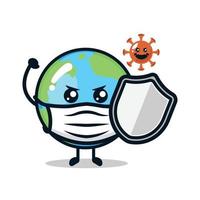 Earth mascot design vector