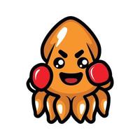 Cute Emoji Squid vector