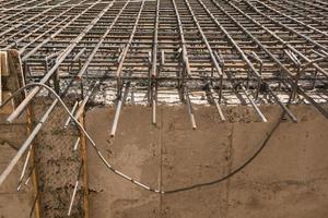 metal construction of rods for concrete pouring photo