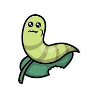 Cute worm mascot vector