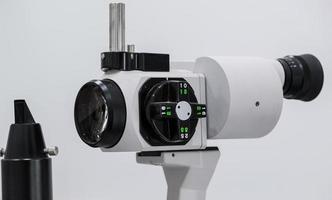 ophthalmologic microscope. modern medical equipment in eye hospital. medicine concept photo