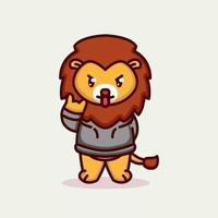 Funky lion mascot vector