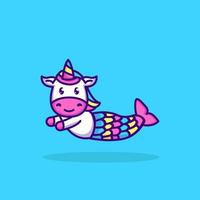 Unicorn mermaid mascot vector