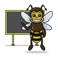 diseño de mascota de abeja premium vector