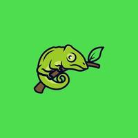 Chameleon cute mascot vector