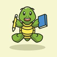 Cute turtle mascot vector illustration