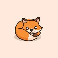 Cute fox mascot vector