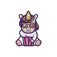 Cute little unicorn mascot design vector