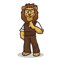 Lion smile cute mascot design vector