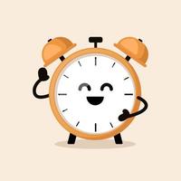 Alarm clock cute mascot vector