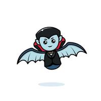 Cute Dracula halloween mascot vector