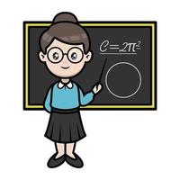 Cute teacher mascot vector