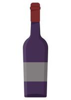 Bottle of wine isolated on white background. Flat vector illustration