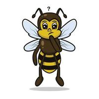 diseño de mascota de abeja premium vector