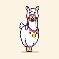 ilustración de vector de mascota de llama linda