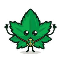 Cute cannabis mascot vector