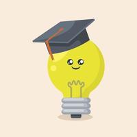 Light bulb cute mascot vector