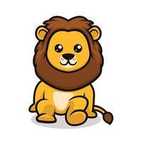 Cute baby lion vector