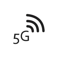 5g icono vector diseño plano