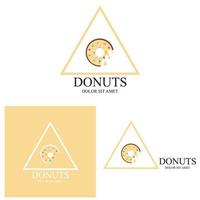 plantilla de vector de logotipo de ilustración de donuts