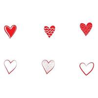 Hand drawn hearts. Design elements for Valentine day. vector