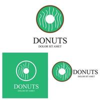 plantilla de vector de logotipo de ilustración de donuts