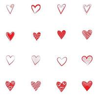 Hand drawn hearts. Design elements for Valentine day. vector