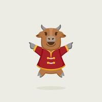 Cute chinese ox vector